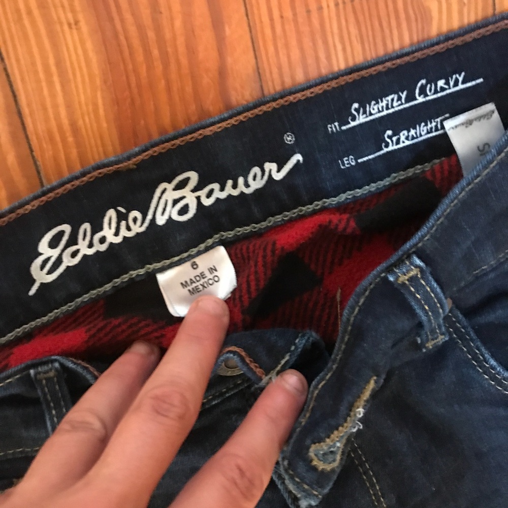 Eddie Bauer Womens fleece lined jeans size 6